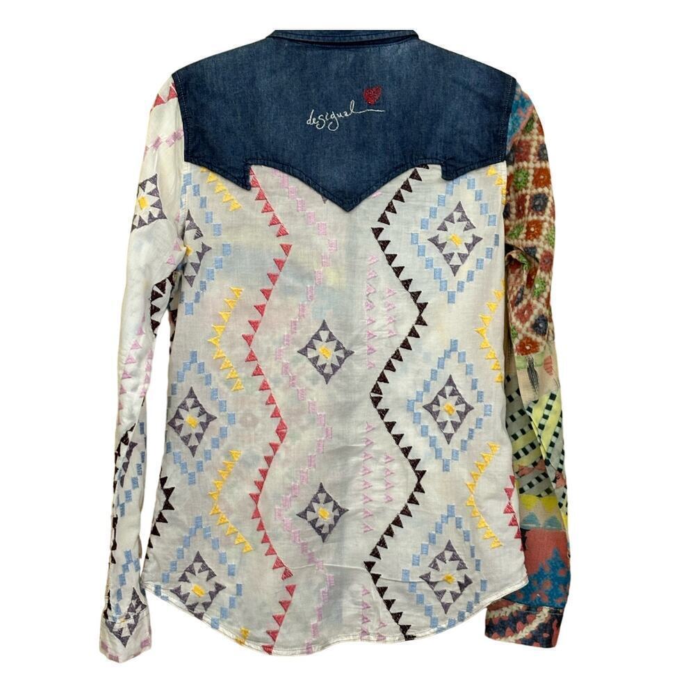 Desigual Embroidered/Patchwork Top, Xs, Cowgirl, … - image 2